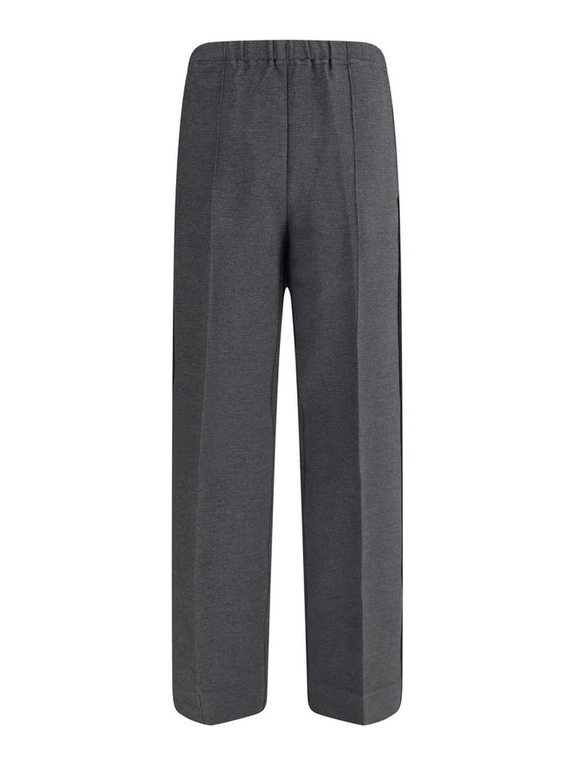 Gray Viscose Casual Pants