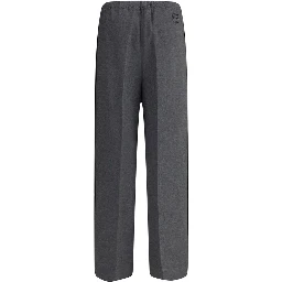 Gray Viscose Casual Pants