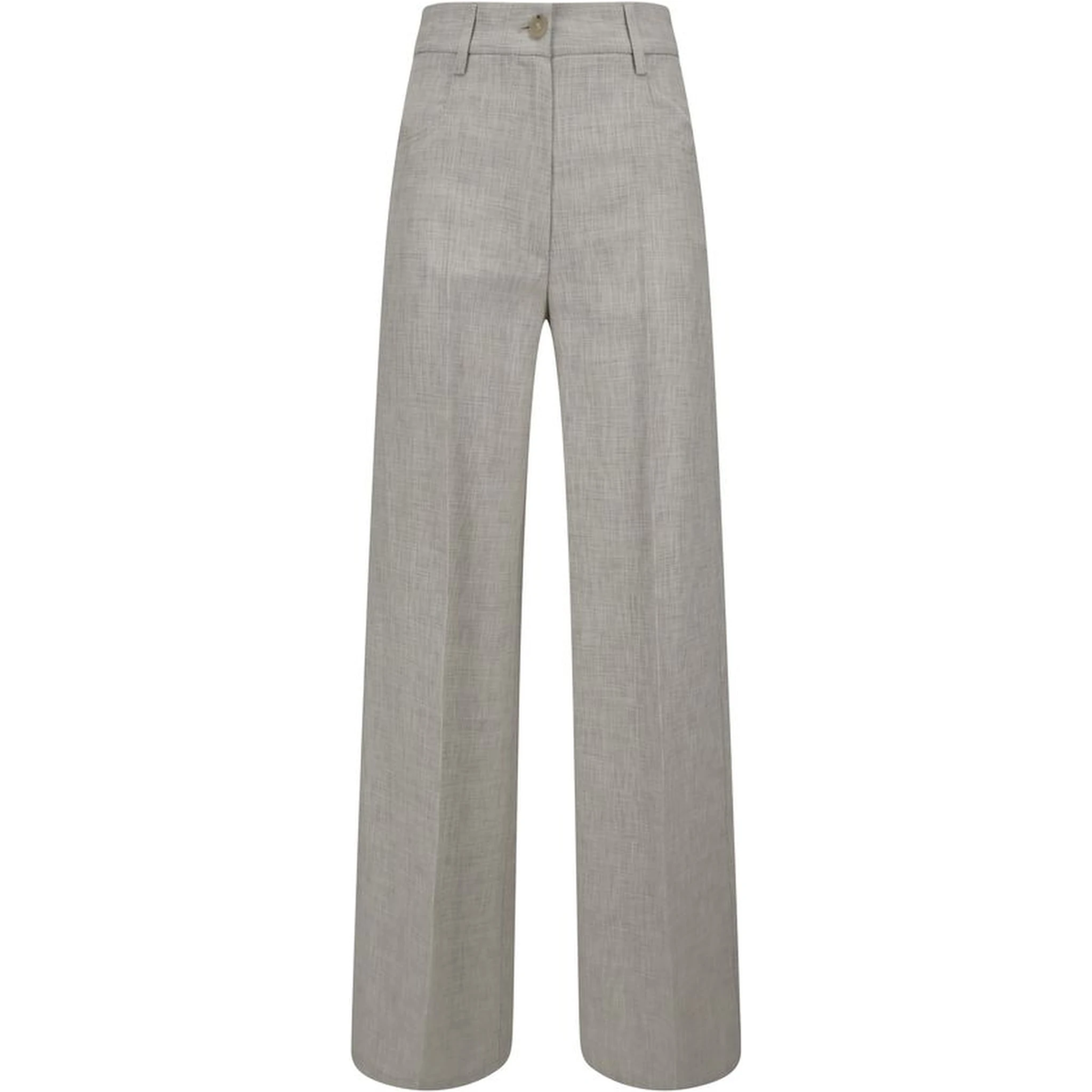 Gray Viscose Casual Pants