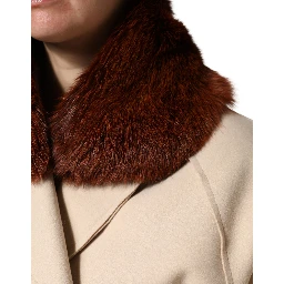 Brown Mink Fur Collar Women Neck Wrap 60cm x 14cm  Scarf