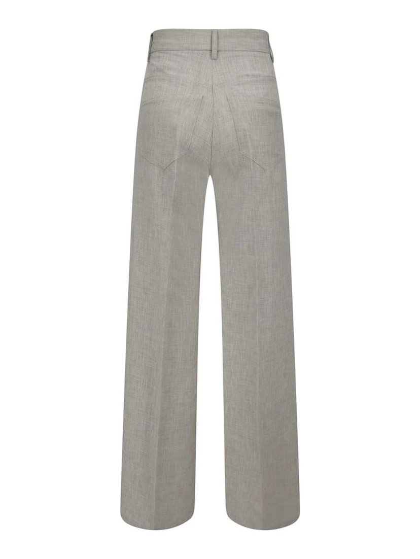 Gray Viscose Casual Pants