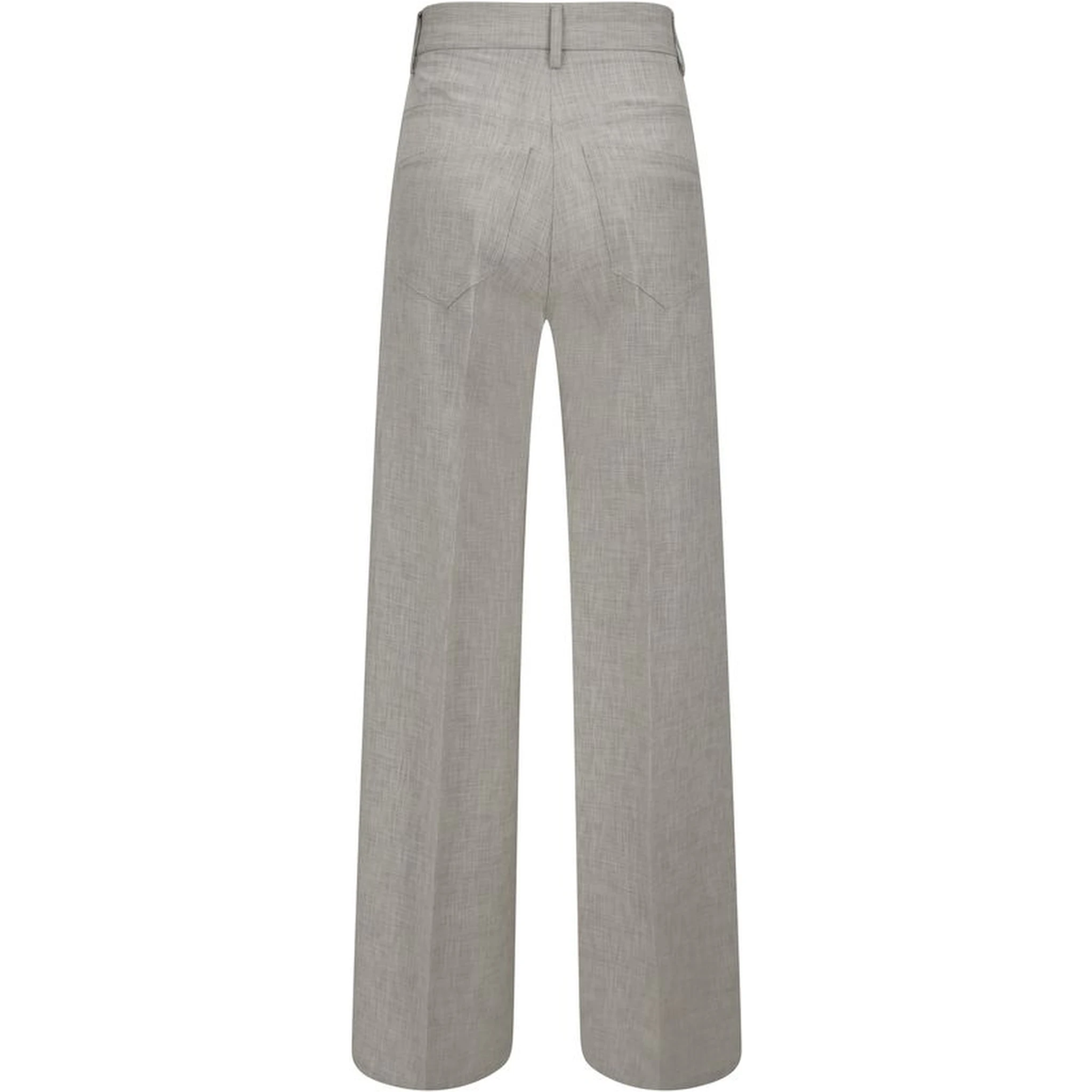 Gray Viscose Casual Pants