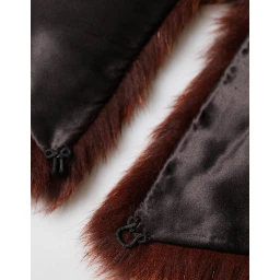 Brown Mink Fur Collar Women Neck Wrap 60cm x 14cm  Scarf