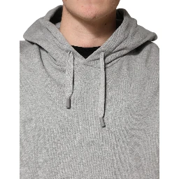 Gray Cotton Hooded Sweatshirt Sweater