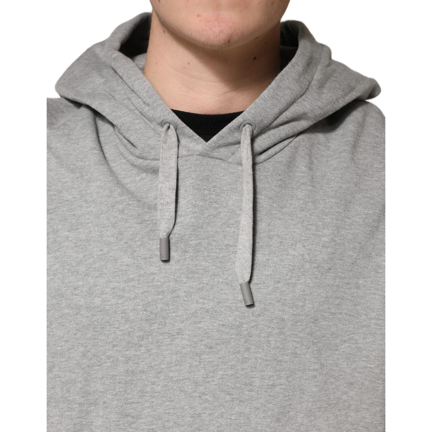 Gray Cotton Hooded Sweatshirt Sweater