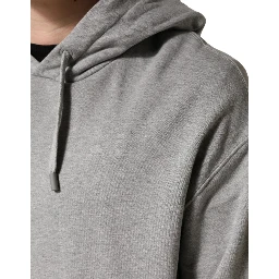 Gray Cotton Hooded Sweatshirt Sweater