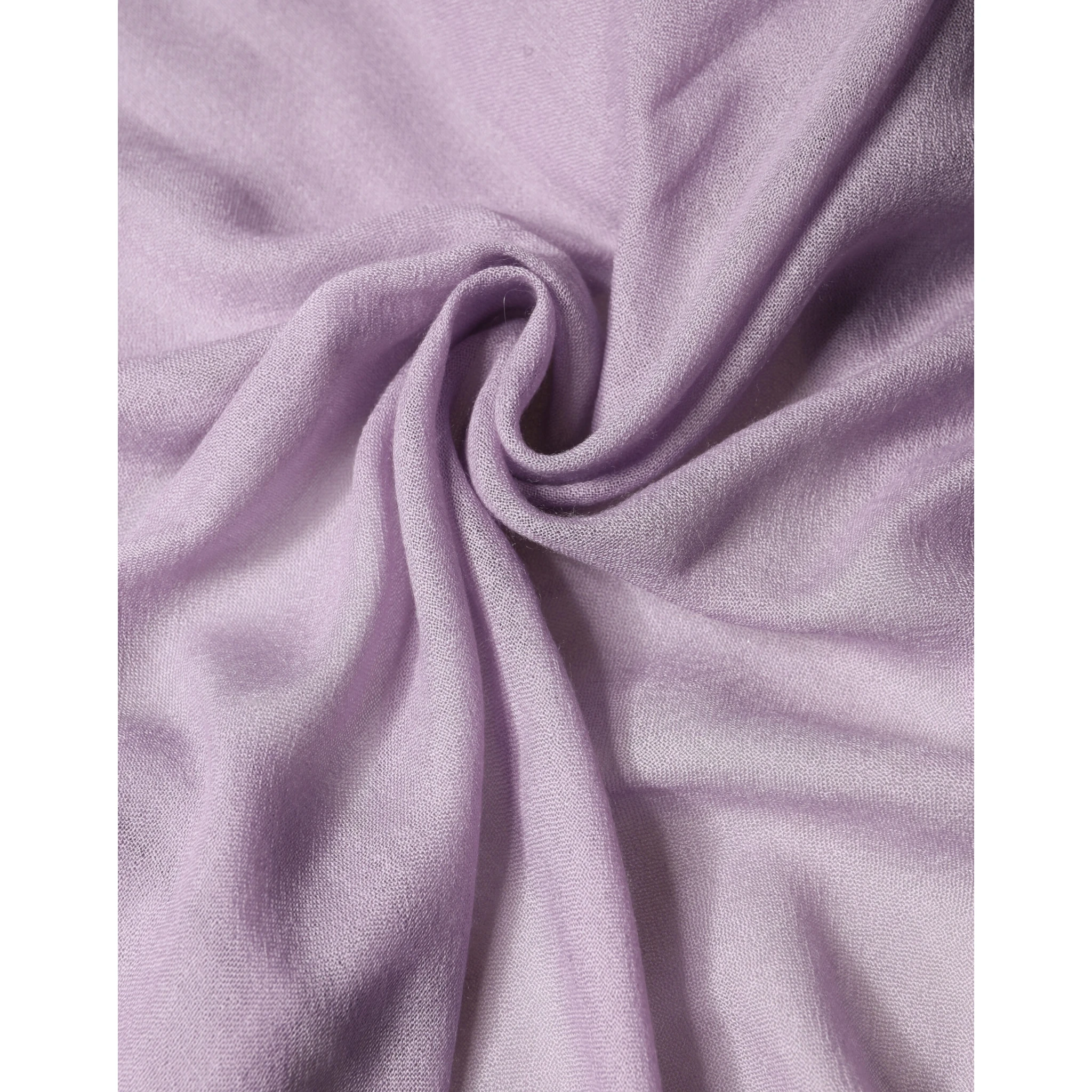 Purple Cashmere Silk Fringe Wrap 200cm x 95cm Scarf