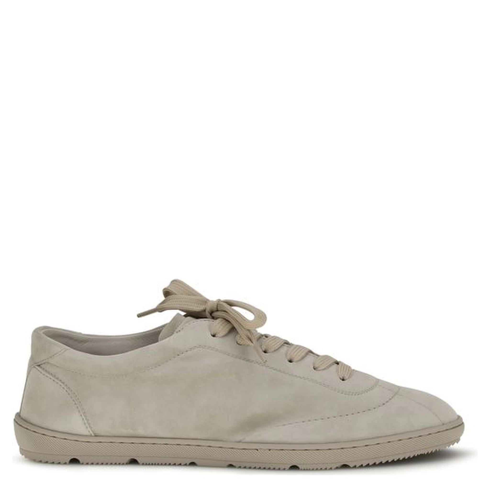 Beige Calf Leather Bos Taurus Low Top Sneakers