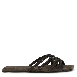 Brown Calf Leather Bos Taurus Sandals