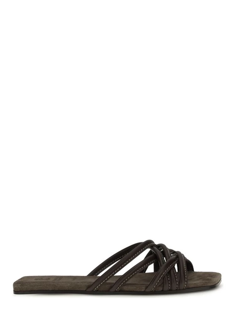 Brown Calf Leather Bos Taurus Sandals