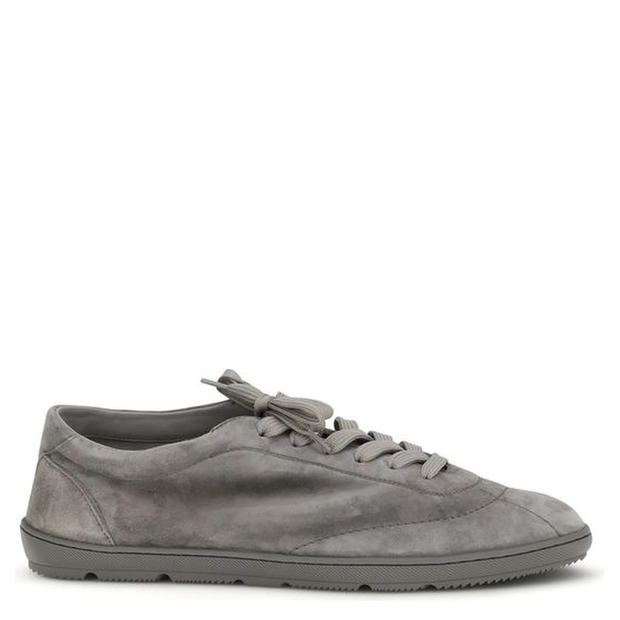 Gray Calf Leather Bos Taurus Low Top Sneakers