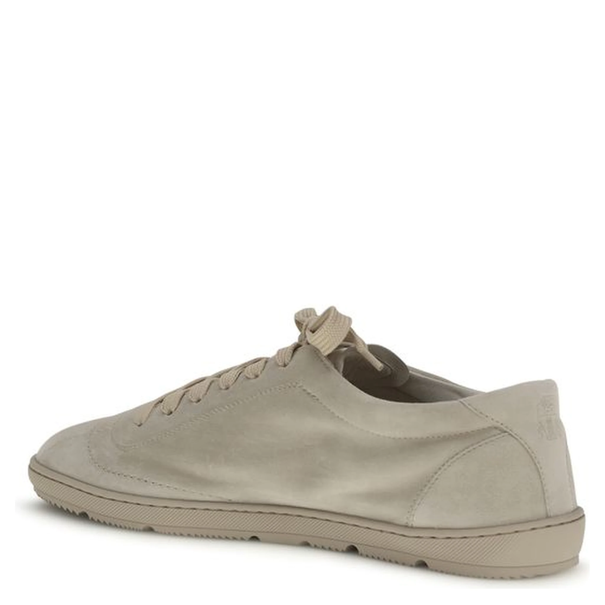 Beige Calf Leather Bos Taurus Low Top Sneakers