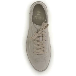 Beige Calf Leather Bos Taurus Low Top Sneakers