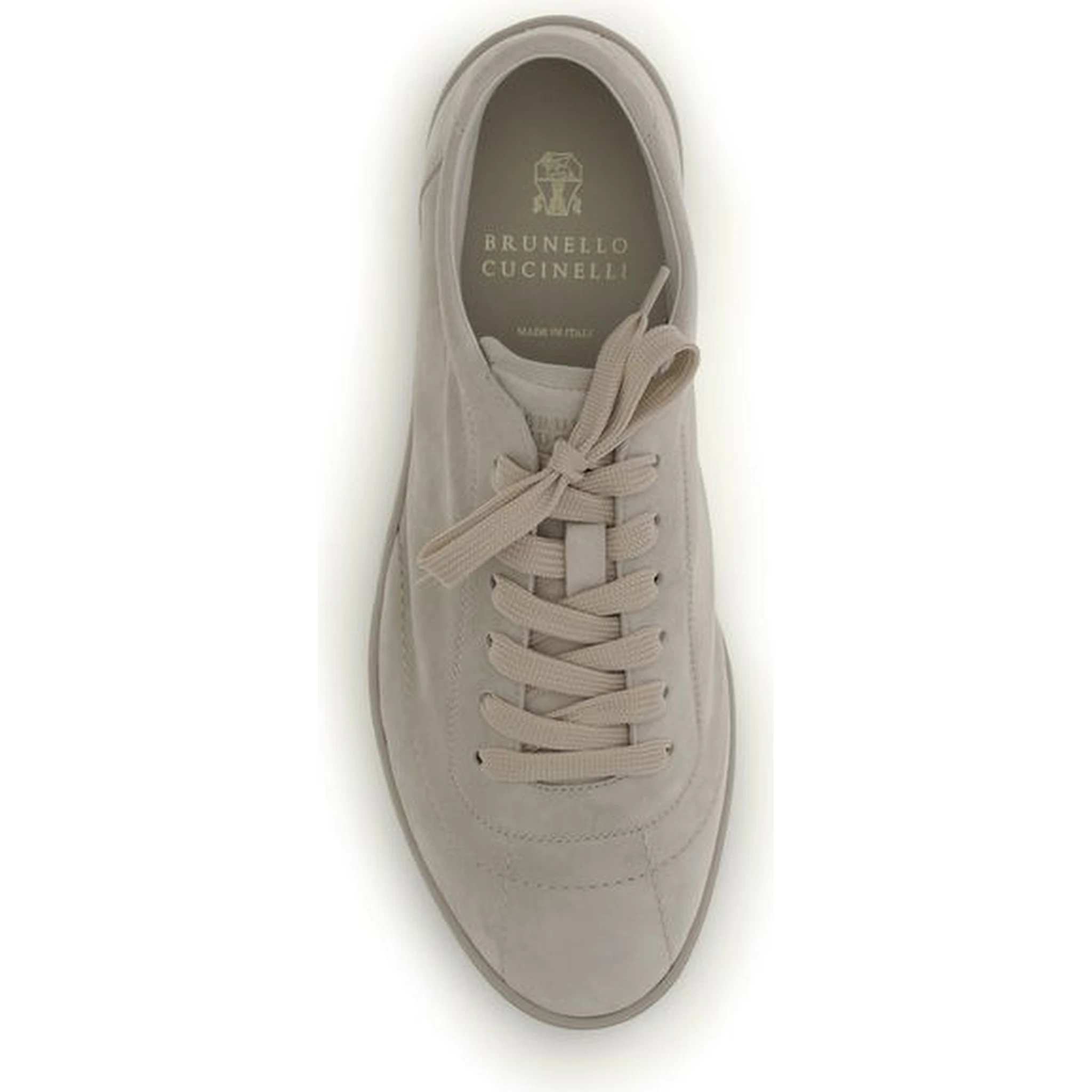 Beige Calf Leather Bos Taurus Low Top Sneakers