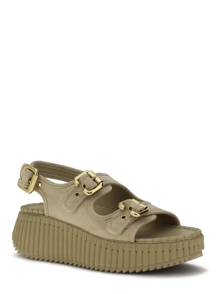 Beige Calf Leather Bos Taurus Platform Sandals alternative