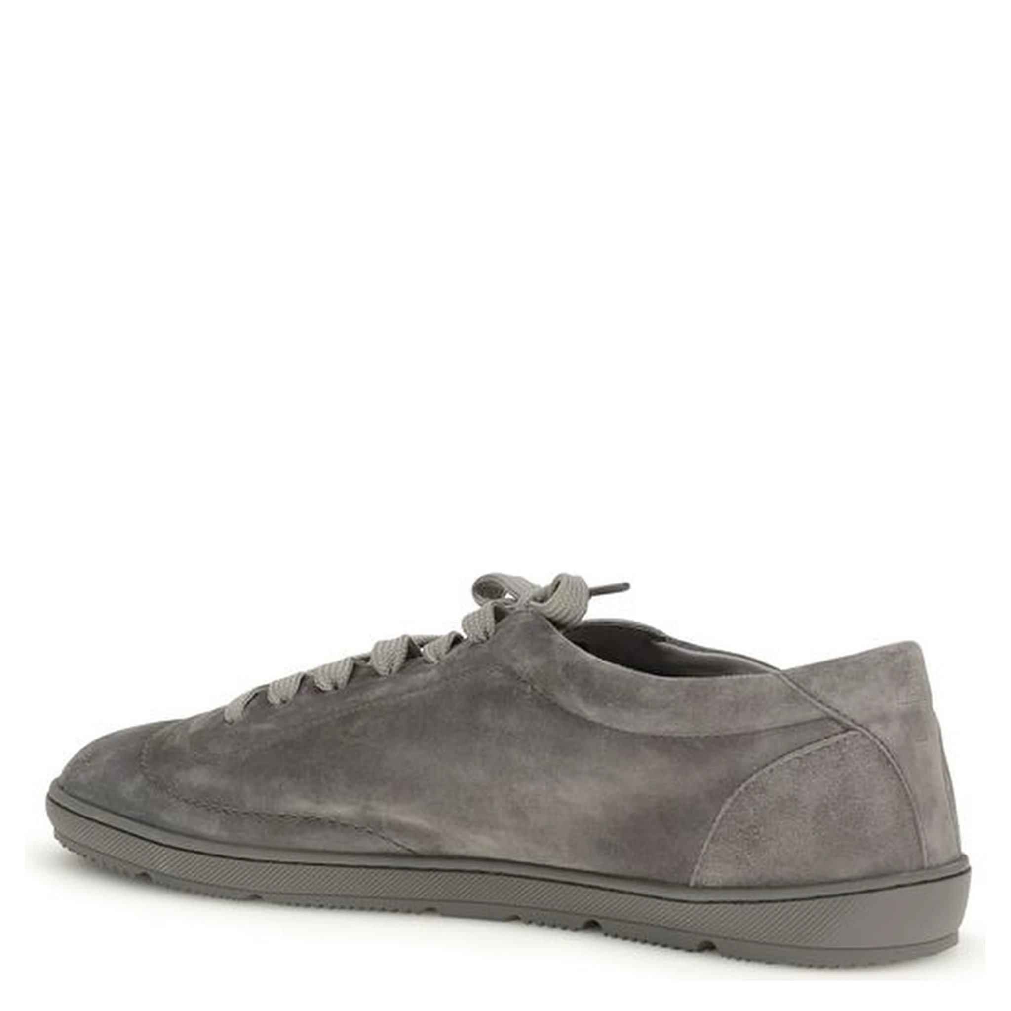 Gray Calf Leather Bos Taurus Low Top Sneakers