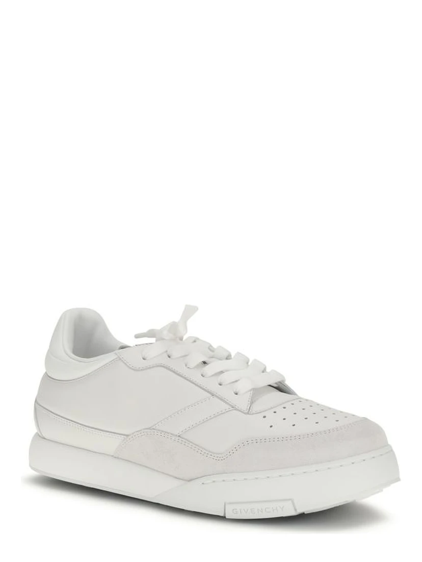 White Calf Leather Bos Taurus Low Top Sneakers
