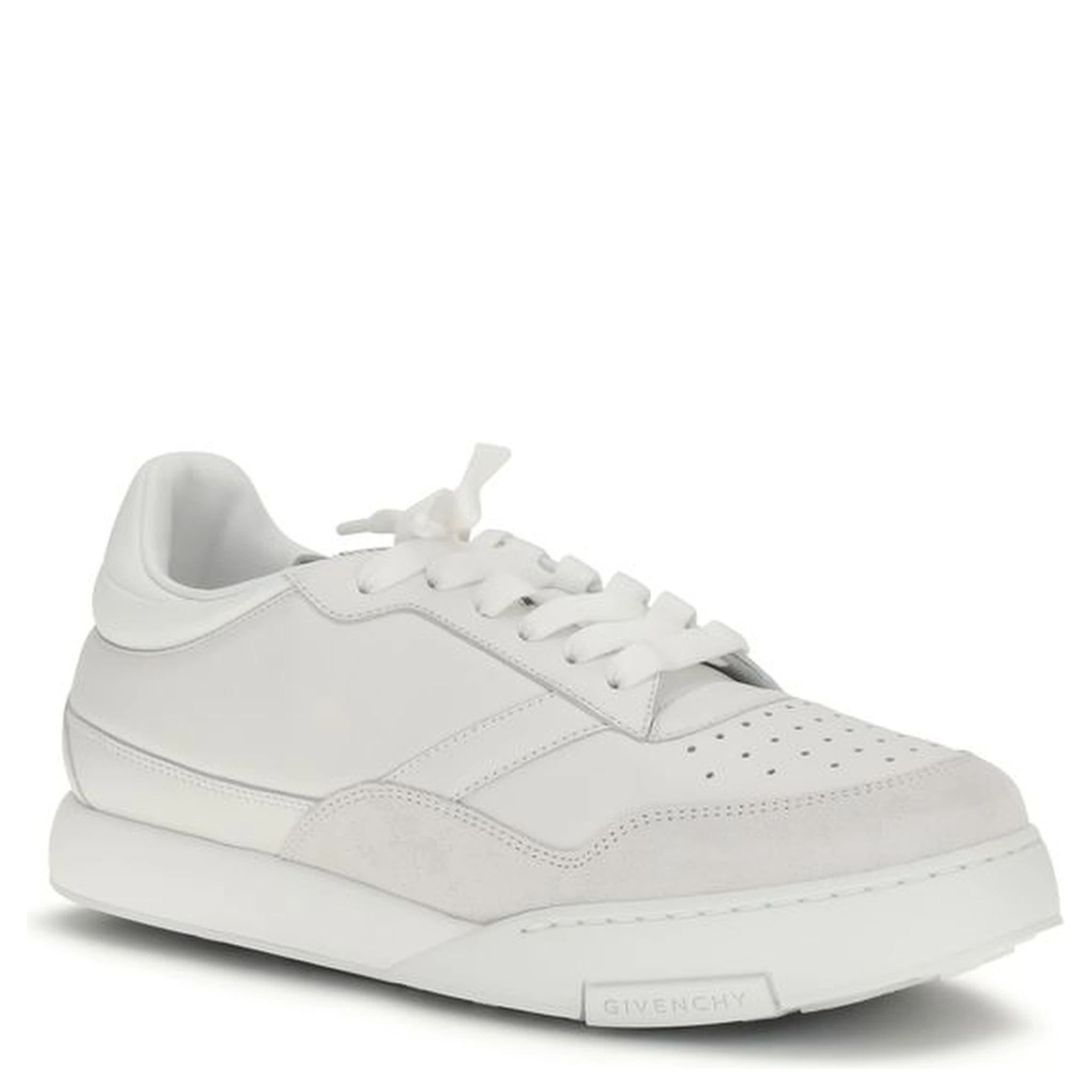 حذاء رياضي منخفض من جلد العجل الأبيض من بوس توروس