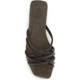 Brown Calf Leather Bos Taurus Sandals