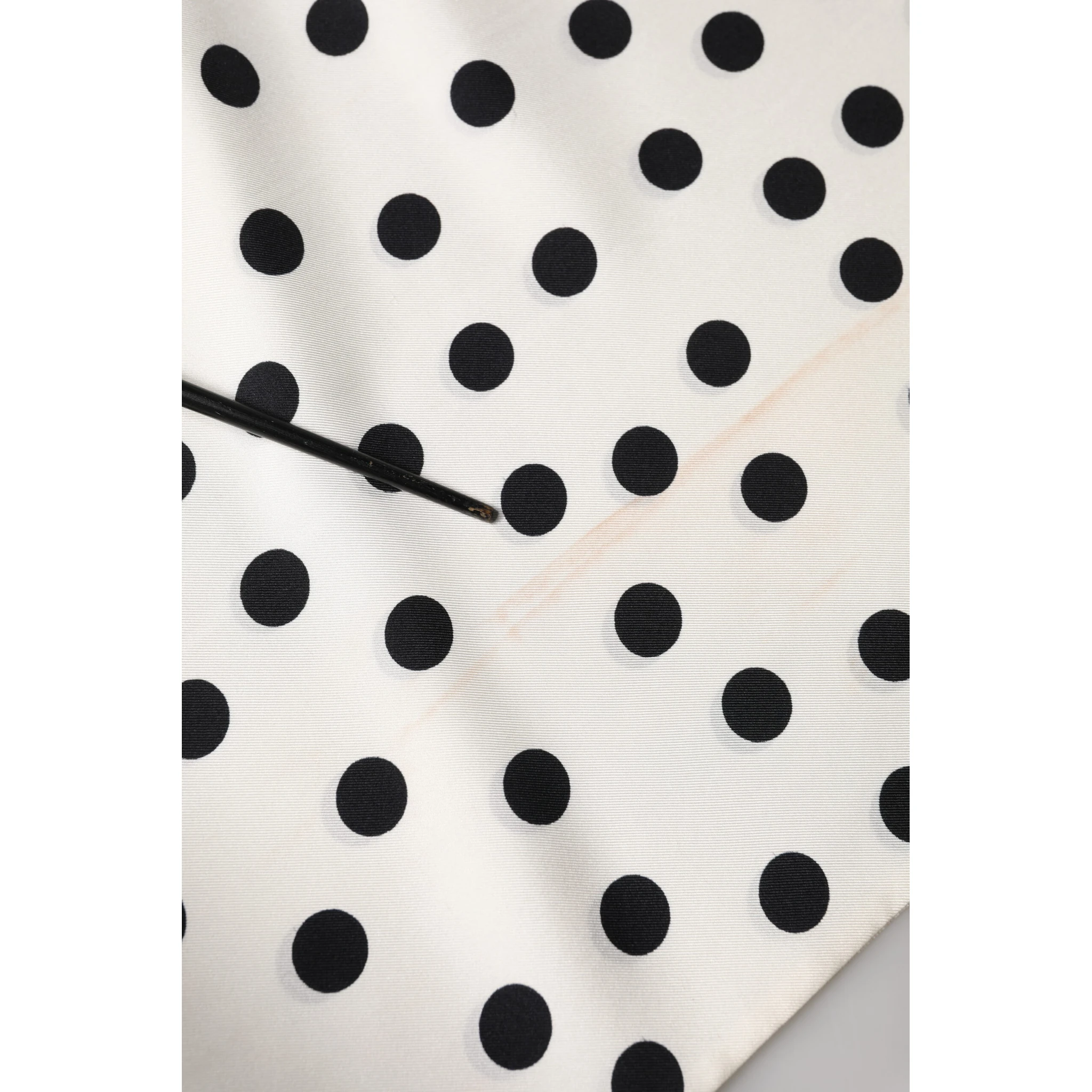 White Black Polka Dot Neck Wrap Foulard 165.5cmx32cm Scarf