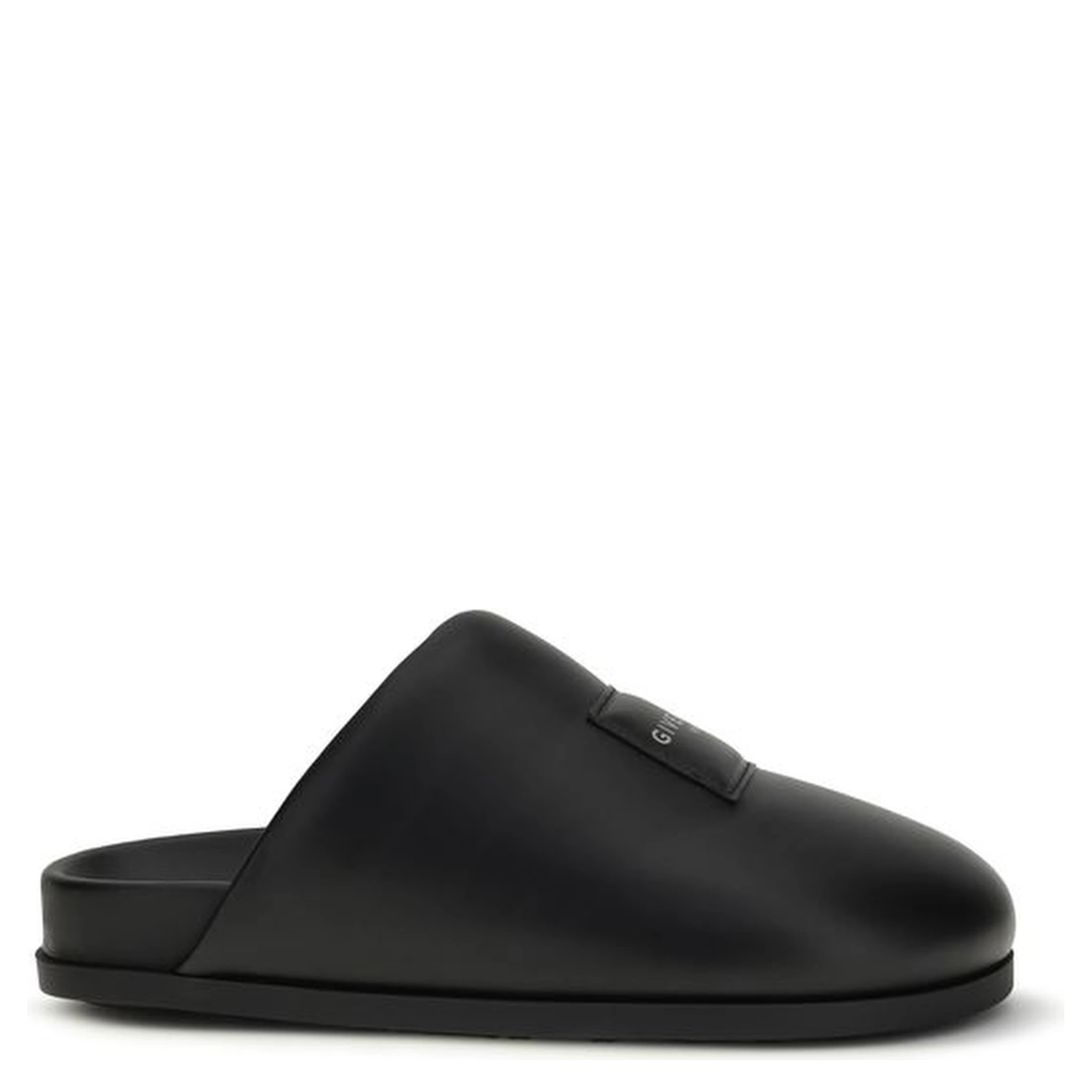 Black Calf Leather Bos Taurus Mules