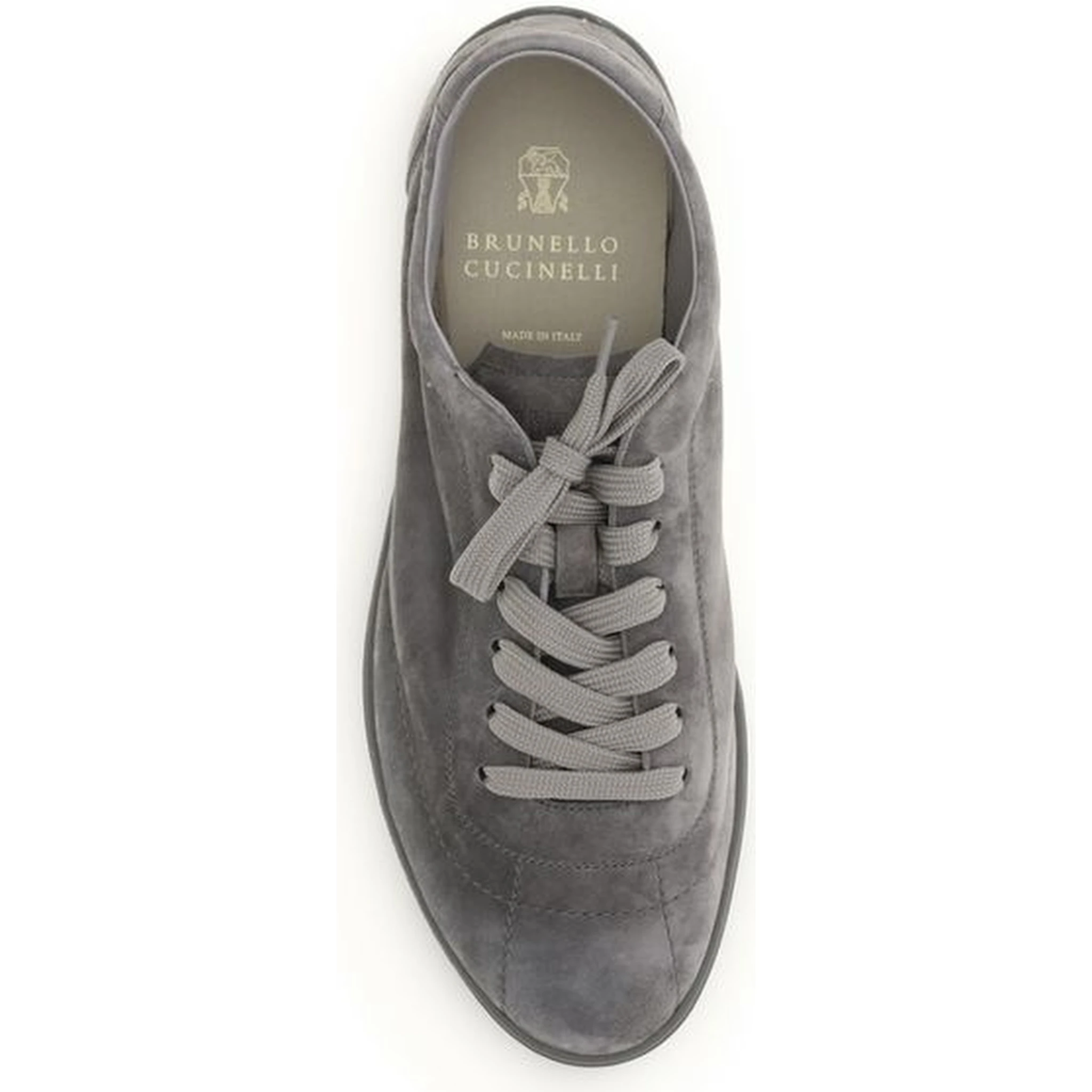 Gray Calf Leather Bos Taurus Low Top Sneakers