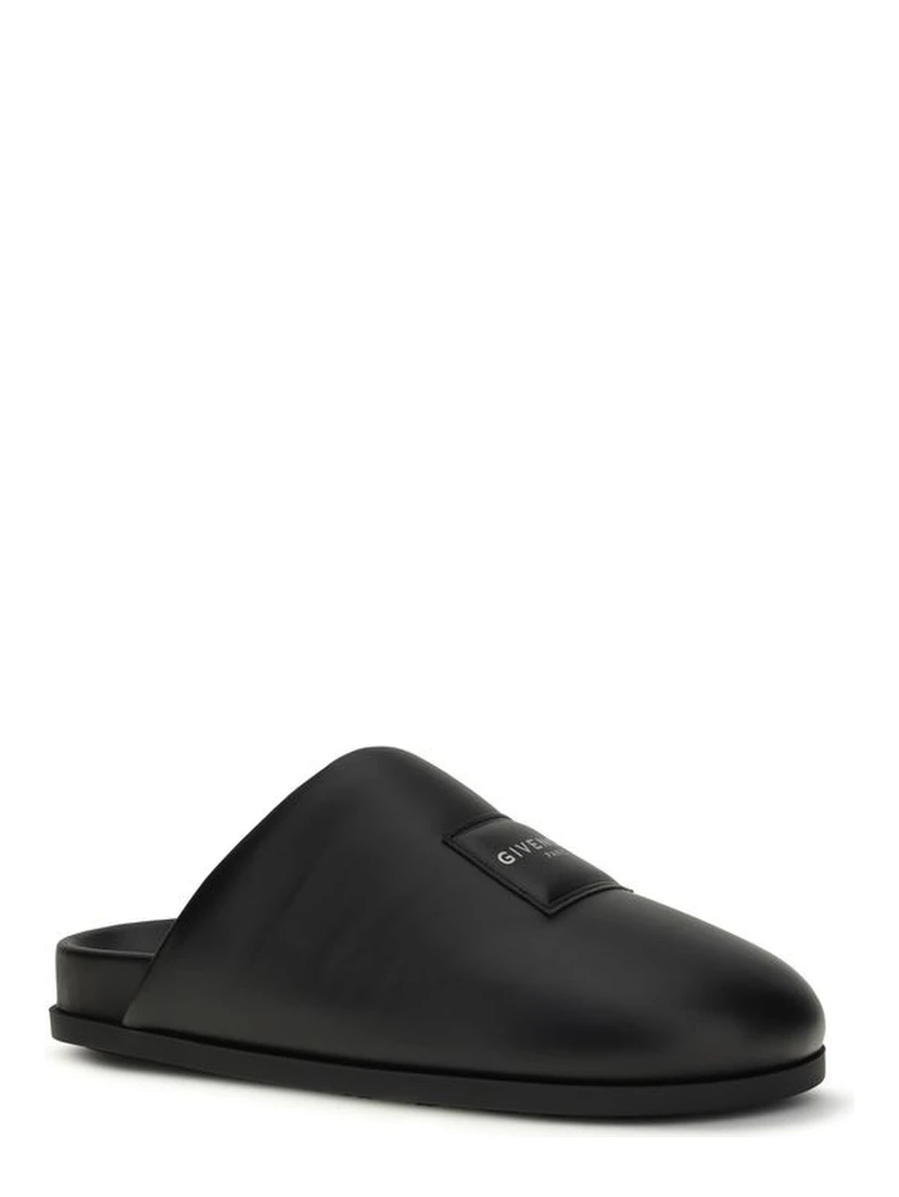 Black Calf Leather Bos Taurus Mules
