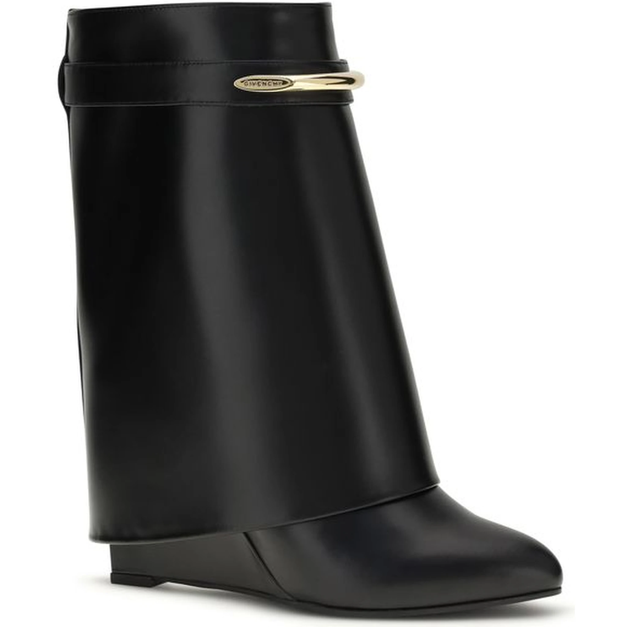 Black Calf Leather Bos Taurus Ankle Boots