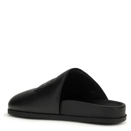 Black Calf Leather Bos Taurus Mules