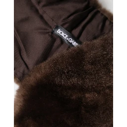 Brown Fur Shoulder Collar Neck Wrap 60cm x 14cm Scarf