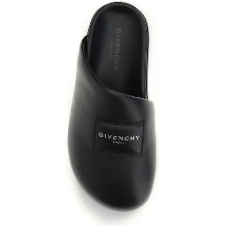 Black Calf Leather Bos Taurus Mules