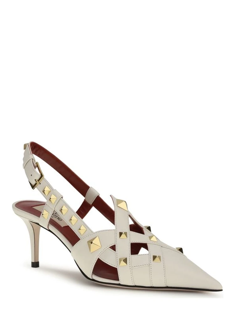 حذاء بكعب عالٍ من جلد الماعز البيج alternative