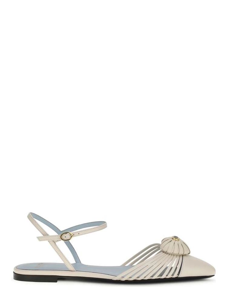 Beige Calf Leather Bos Taurus Ballet Flats