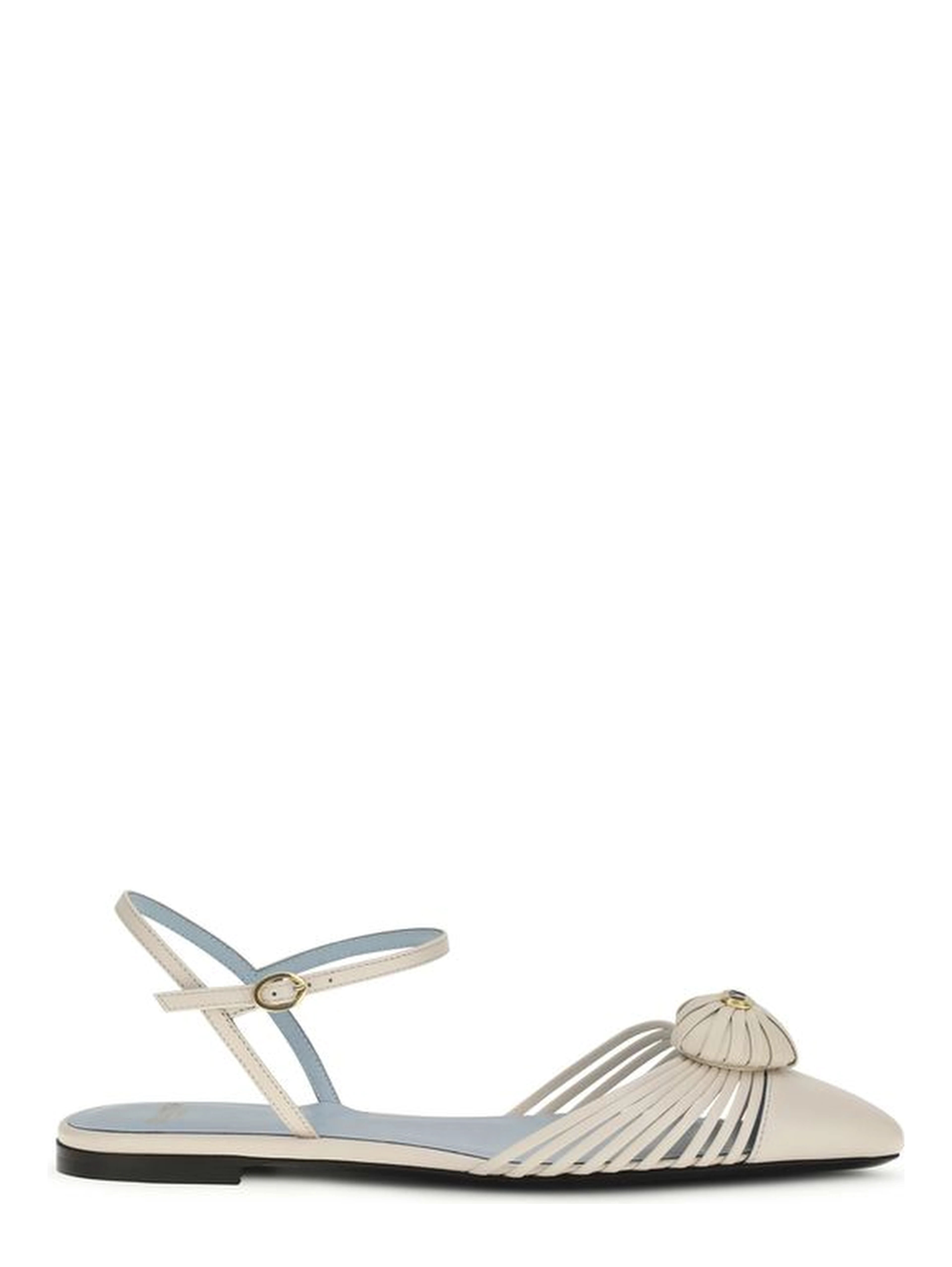 Beige Calf Leather Bos Taurus Ballet Flats