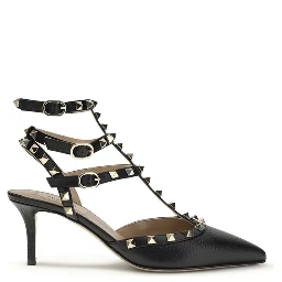 حذاء بكعب عالٍ من جلد العجل الأسود من بوس توروس