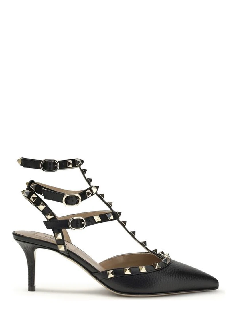 حذاء بكعب عالٍ من جلد العجل الأسود من بوس توروس