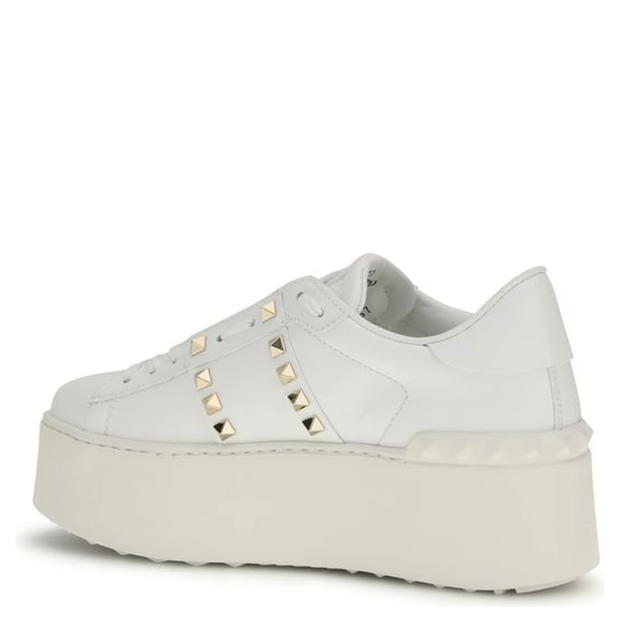 حذاء رياضي ذو نعل سميك من جلد العجل الأبيض من بوس توروس