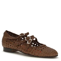 Brown Calf Leather Bos Taurus Ballet Flats