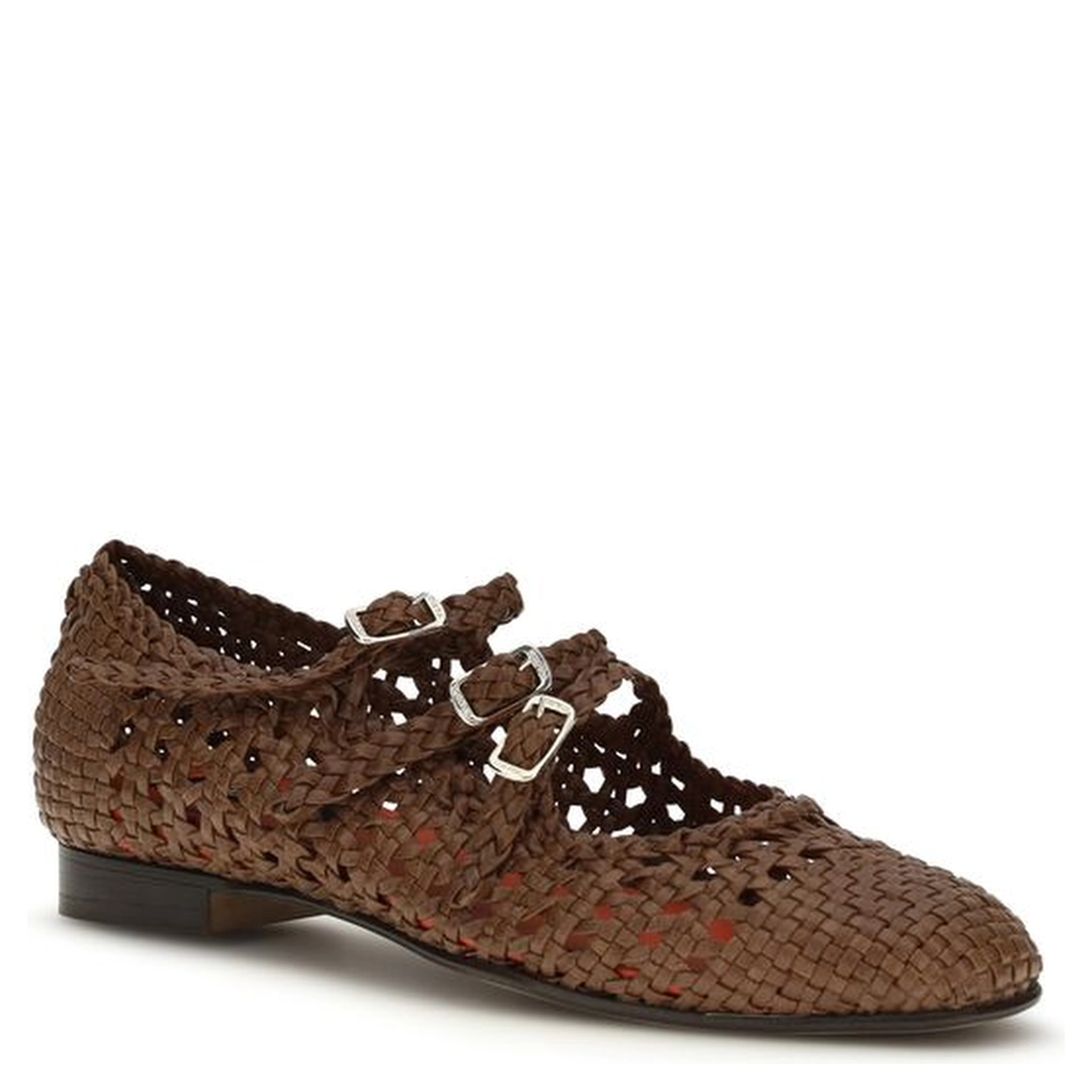 Brown Calf Leather Bos Taurus Ballet Flats