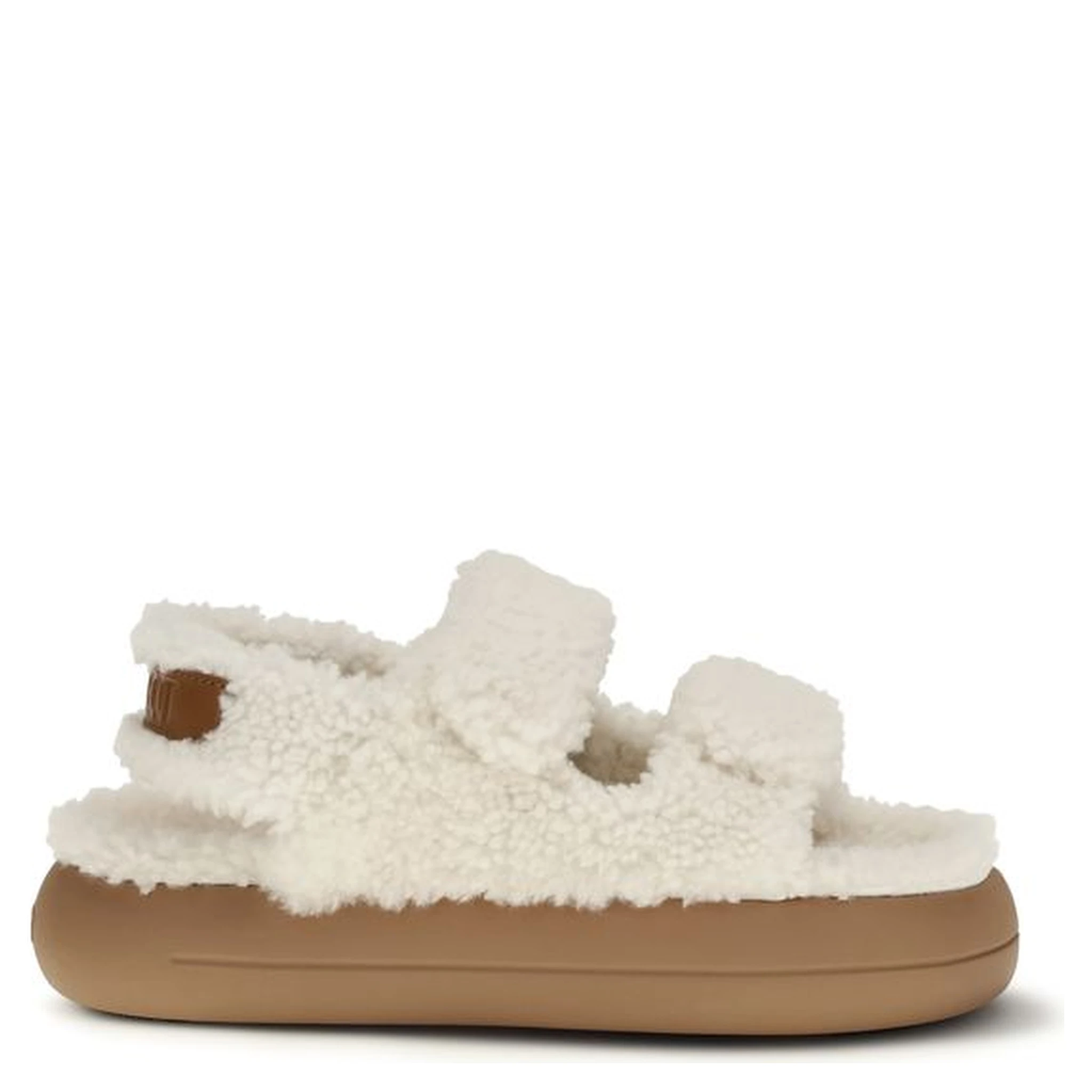 White Calf Leather Bos Taurus Flat Sandals
