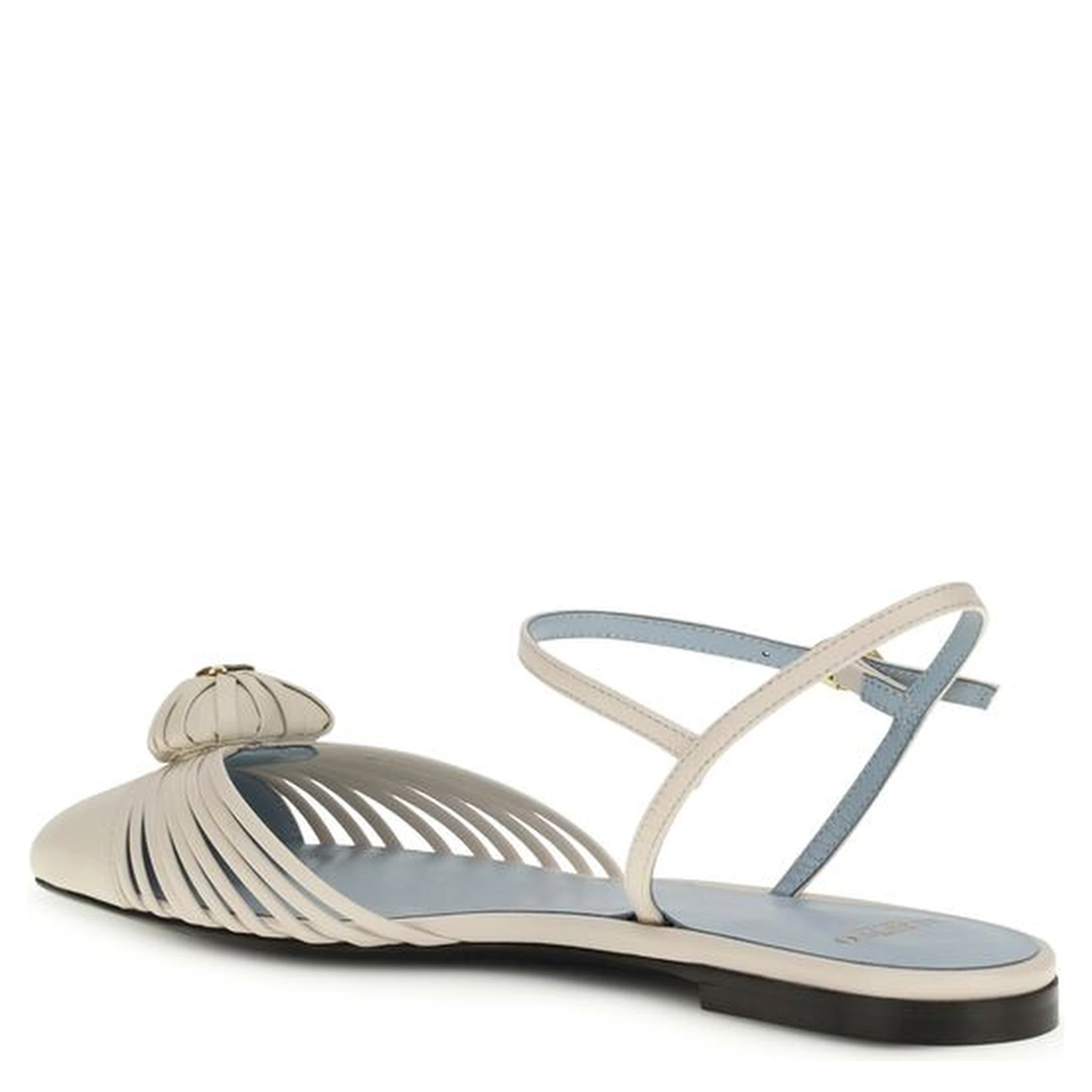 Beige Calf Leather Bos Taurus Ballet Flats