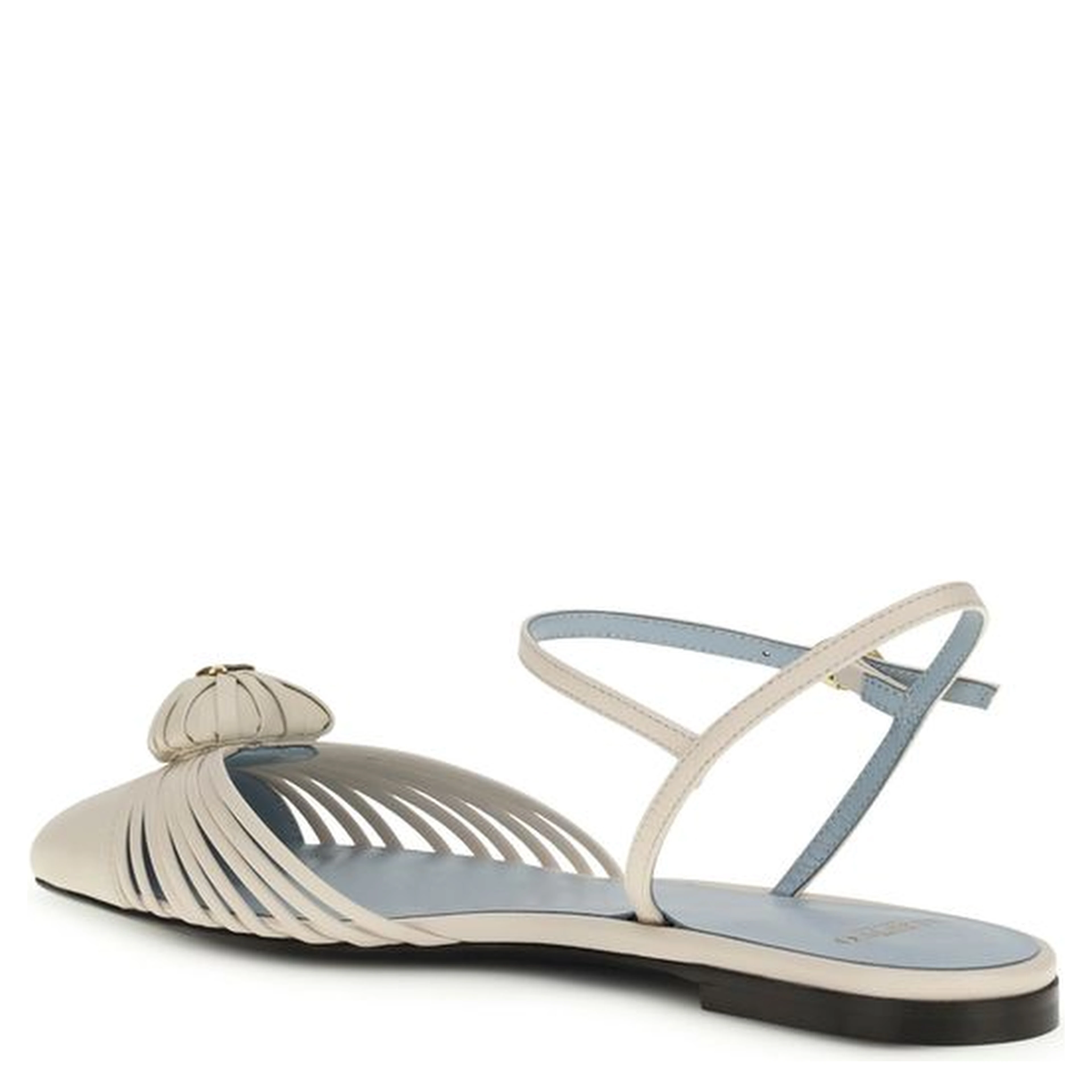Beige Calf Leather Bos Taurus Ballet Flats