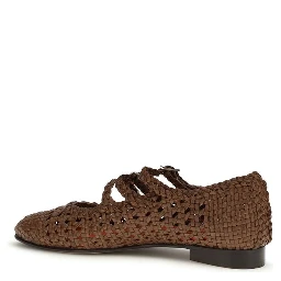 Brown Calf Leather Bos Taurus Ballet Flats