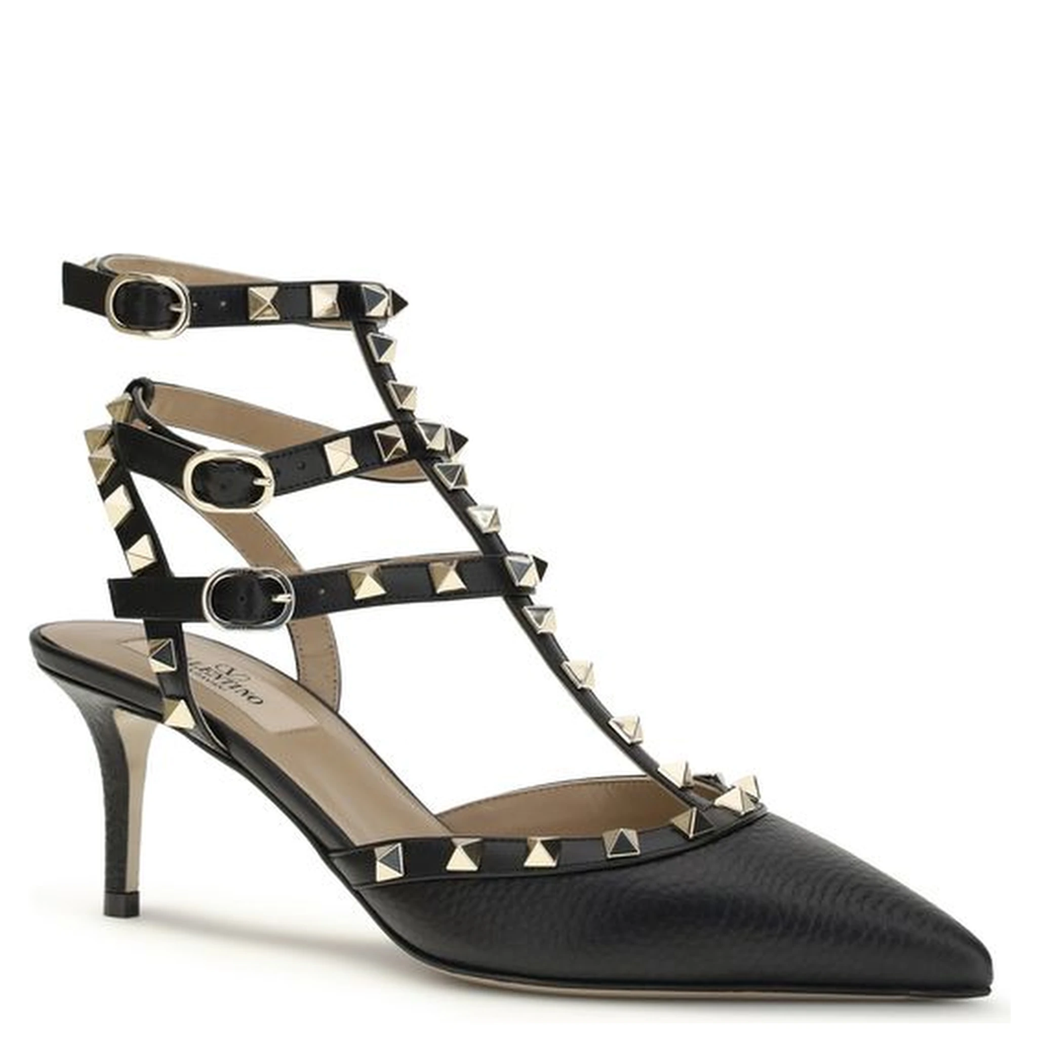 حذاء بكعب عالٍ من جلد العجل الأسود من بوس توروس