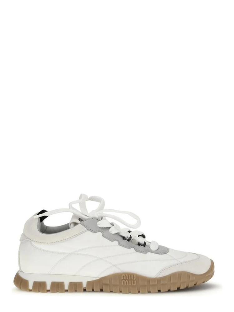 White Polyamide Athletic Sneakers