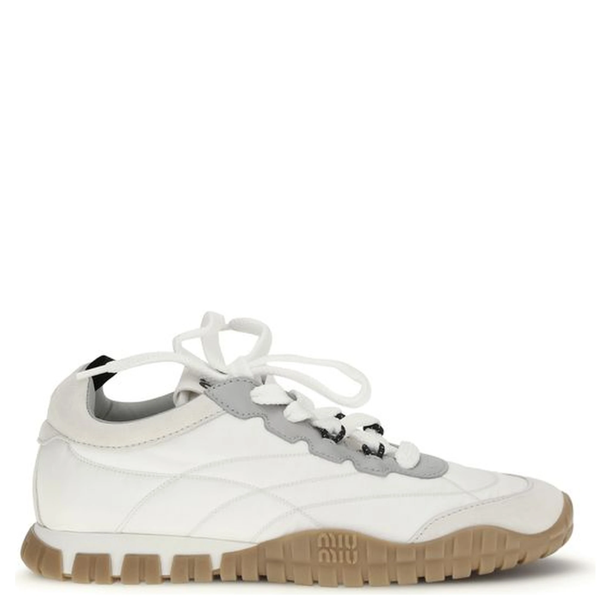 White Polyamide Athletic Sneakers