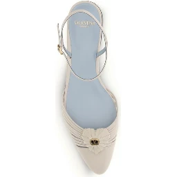 Beige Calf Leather Bos Taurus Ballet Flats