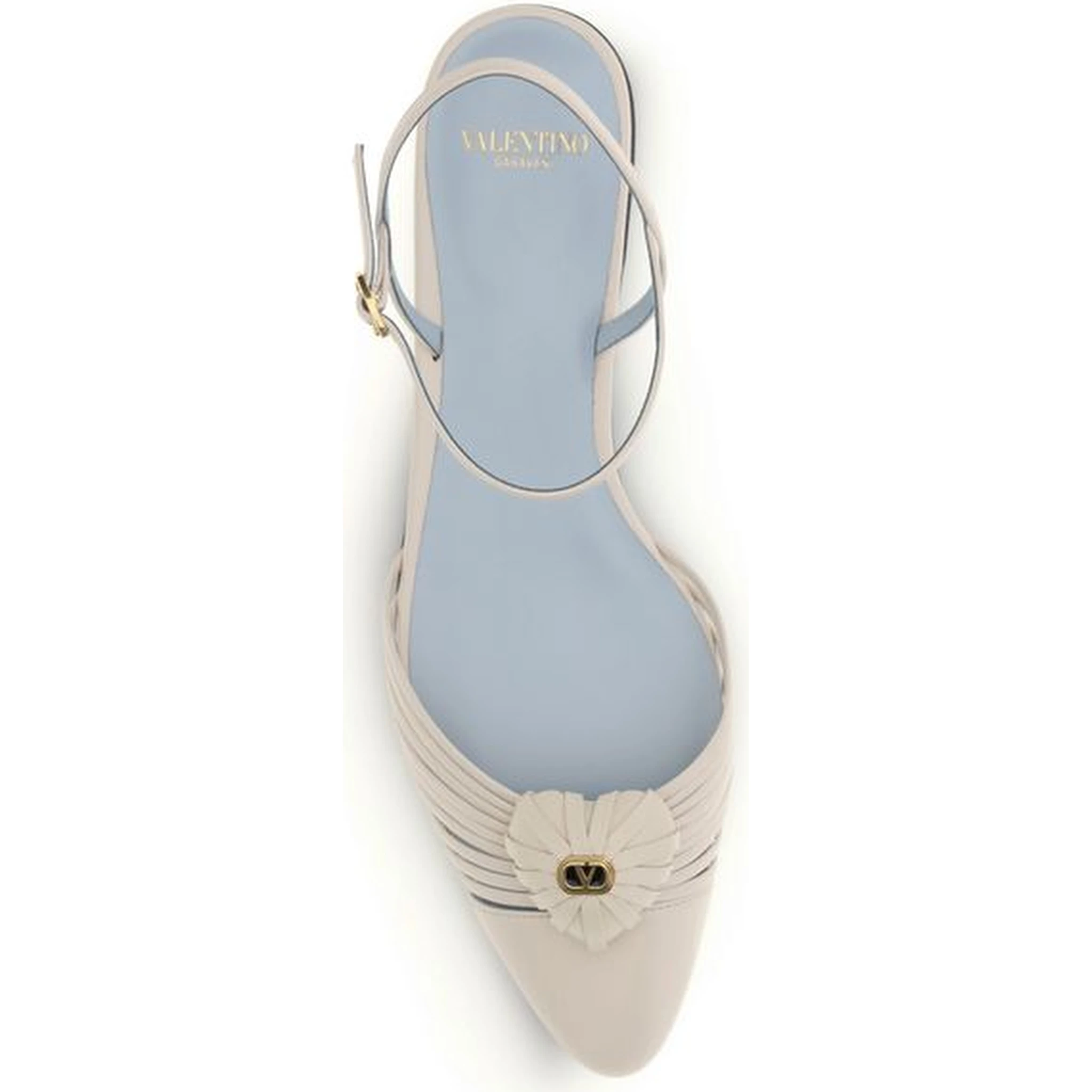 Beige Calf Leather Bos Taurus Ballet Flats