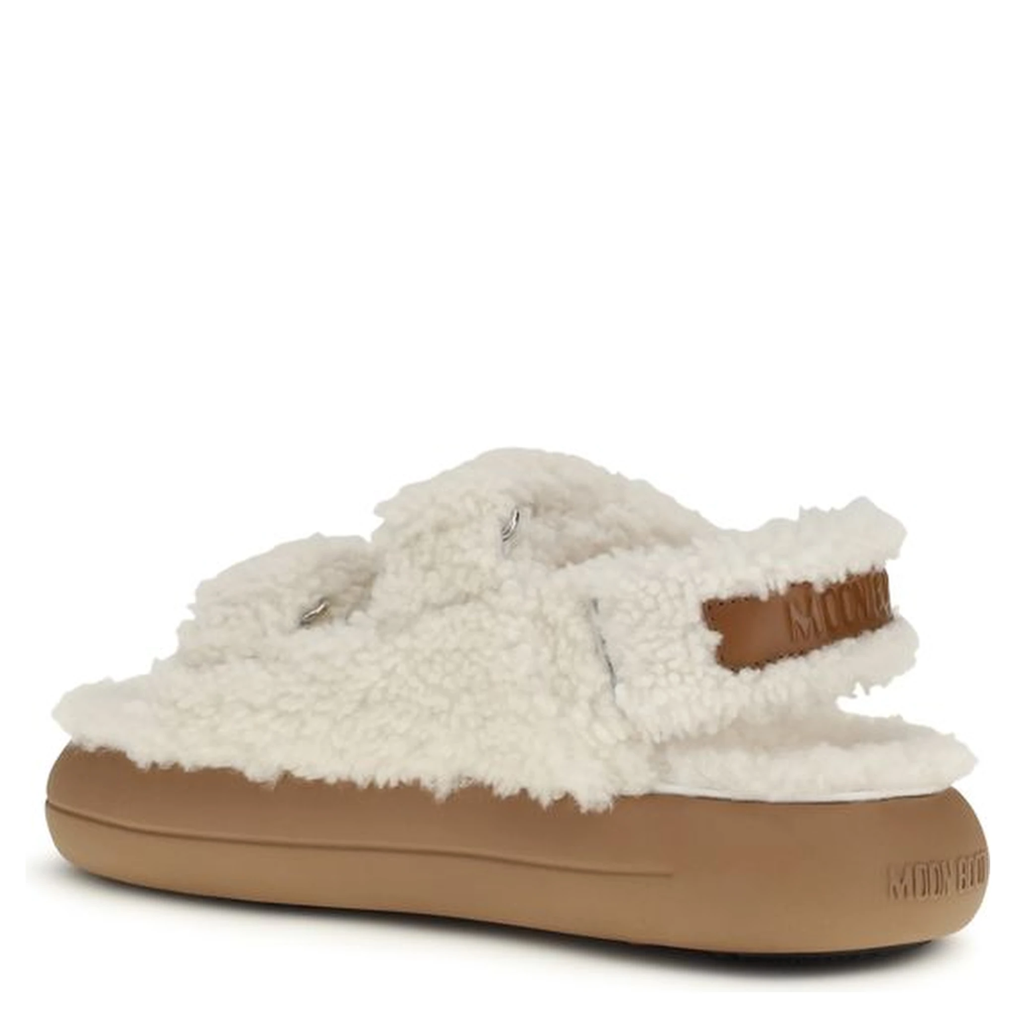 White Calf Leather Bos Taurus Flat Sandals