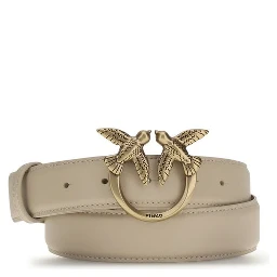 Beige Calf Leather Bos Taurus Belt